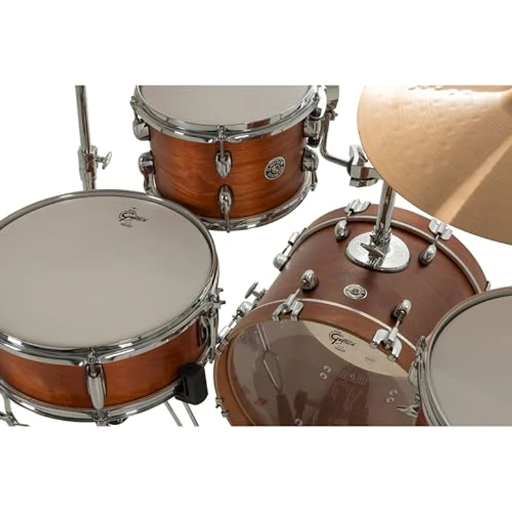 Gretsch Drums Catalina Club Micro SWG, Schlagzeugset mit 7-lagigem Mahagoni Kessel, Satin Walnut Glaze, inkl. Tom Tom Halter – Bild 8