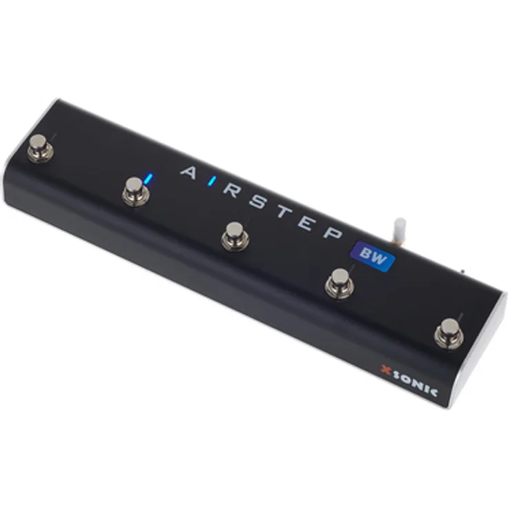 Xsonic Airstep BW Edition, Wireless Fußschalter für Boss Katana Air und Waza Air, kabellos mit 300 Stunden Akkulaufzeit, 5 wählbare Effekte, Bluetooth Verbindung, robustes Aluminium-Gehäuse