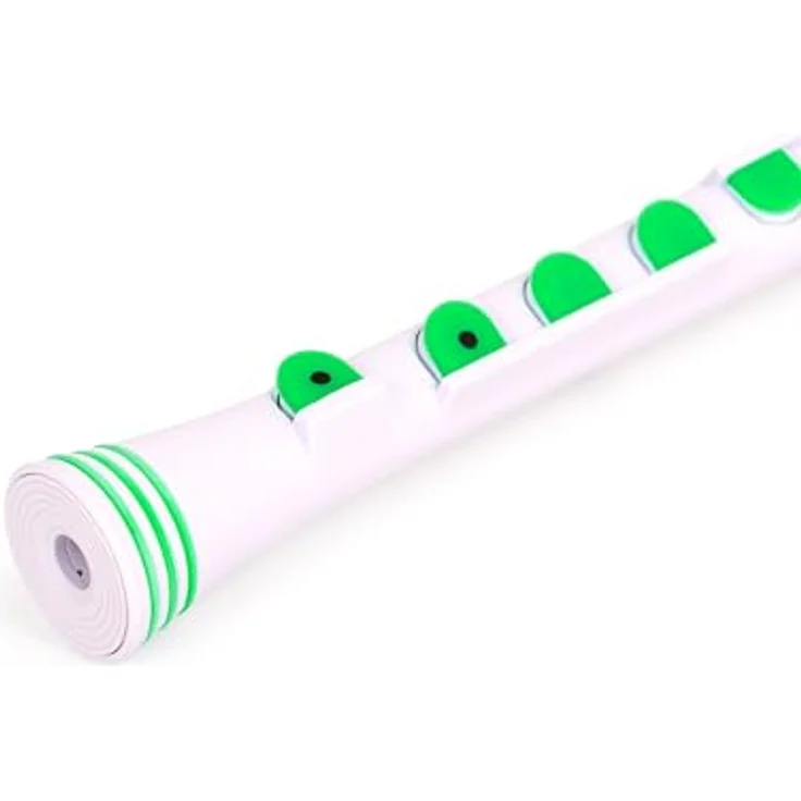 Nuvo Recorder+ Baroque White-Green, Sopranblockflöte in C mit Silikonklappen und abnehmbaren Farbringen – Bild 5