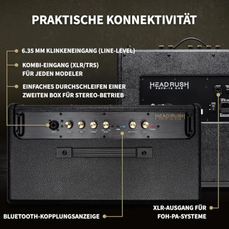 Headrush FRFR-12 Cab, Aktiver Full-Range Lautsprecher mit 750 W Peak, Bluetooth 5.3 und 3-Band EQ – Bild 6