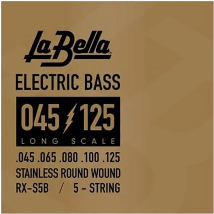 La Bella RX SERIES STAINLESS STEEL RX-S5B, E-Bass Saiten für 5-String - Edelstahl - 045-125, höchste Qualität seit 1913