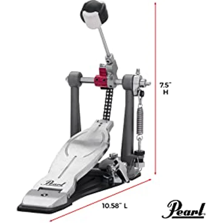 PEARL PPH P-1030R, Bassdrumpedal mit Click-Lock-Federeinstellung und 4-seitigem Control Core Schläger, rot – Bild 3