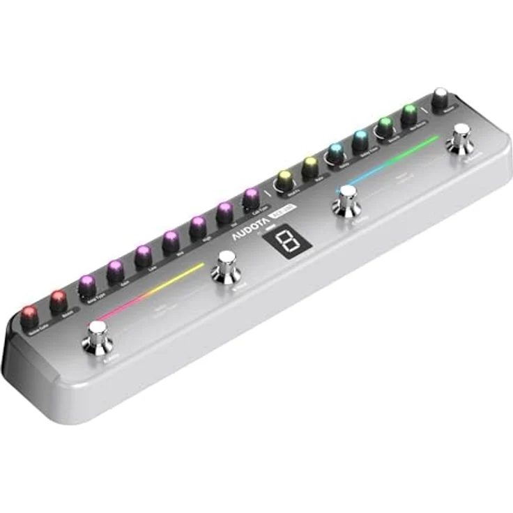 Audota ACE-100 Combined Effects Pedal, Gitarren-Multieffekte mit 8 Amp-Modellen, 40 Presets, Bluetooth 5.0 und USB-C – Bild 2