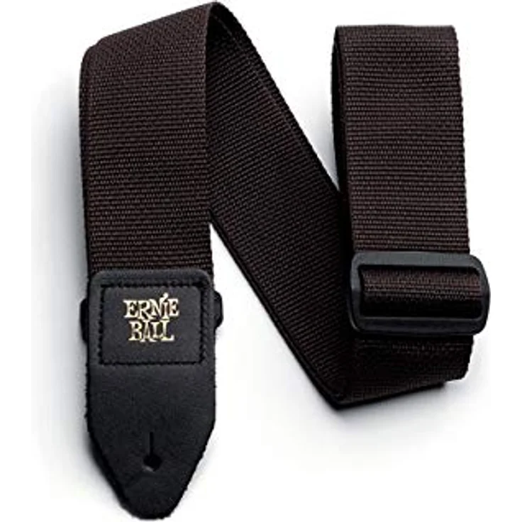Ernie Ball 4052 Poly Strap, Gitarrengurt in Braun, verstellbar von 104 bis 182 cm, 5 cm breit, Lederenden mit goldfarbenem Logo – Bild 1