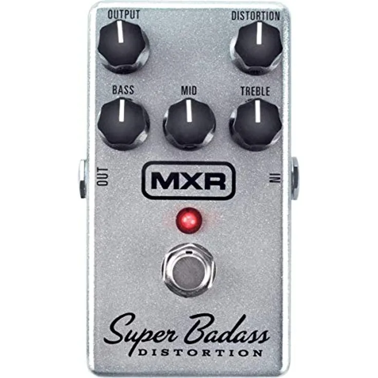 MXR 75 Super Badass Distortion, Analoges Distortion Pedal für E-Gitarre mit Regler für Output, Distortion, Bass, Mitten und Höhen, True Bypass und stabiles Metallgehäuse