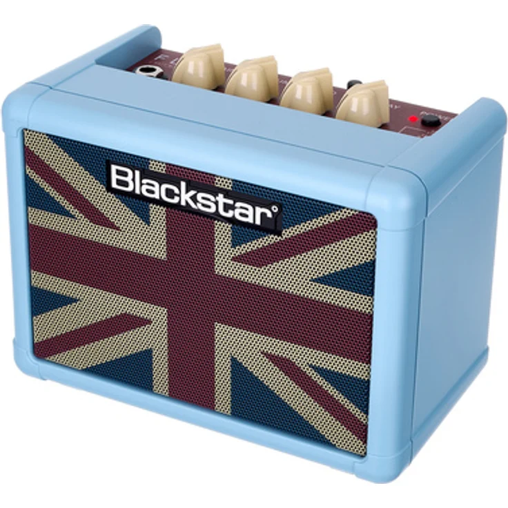 Blackstar FLY3 Mini Amp UJBB, E-Gitarren-Combo mit 3 Watt, 2 Kanälen, Delay und Union Jack Baby Blue Design