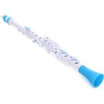 NUVO Clarinéo 2.0, wasserfeste Klarinette in Weiß-Blau, Standard Set mit Edelstahlachsen und silikoonpolster