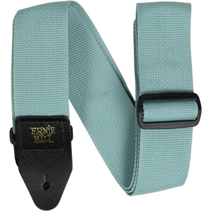 Ernie Ball Polypro Strap, Gitarrengurt in Tidal Green, Länge 104-182 cm, breite 5 cm, Lederenden mit goldfarbenem Ernie Ball Logo – Bild 2