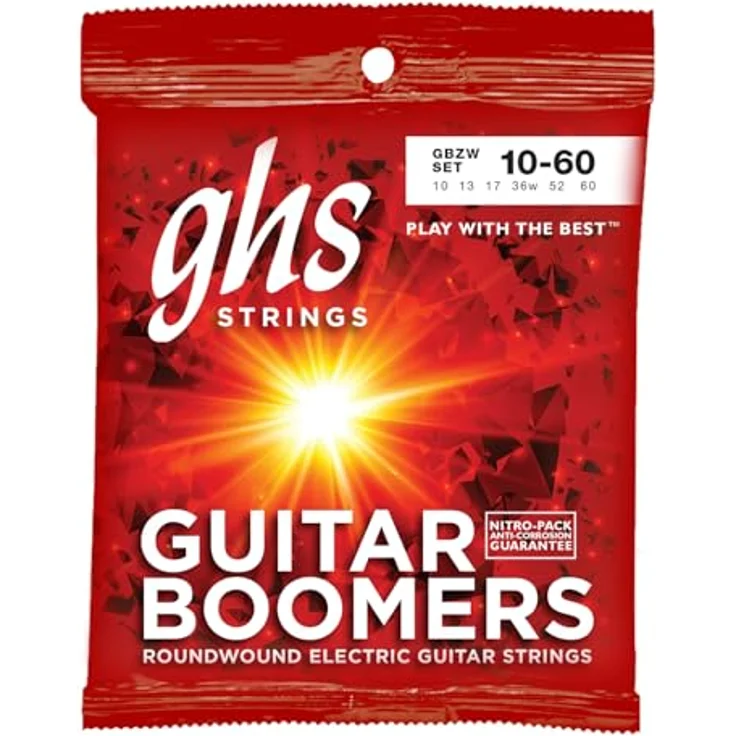 GHS GBZW Zakk Wylde Signature Boomers, E-Gitarren Saiten Set 010-13-17-036w-052w-60w, Roundcore – Bild 1