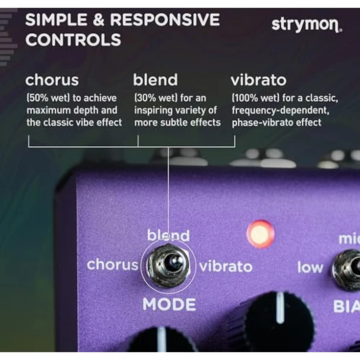 Strymon Ultraviolet Univibe, Gitarren-Effektpedal mit Chorus, Vibrato, drei Bias-Einstellungen, 300 Presets und MIDI-Konnektivität – Bild 3