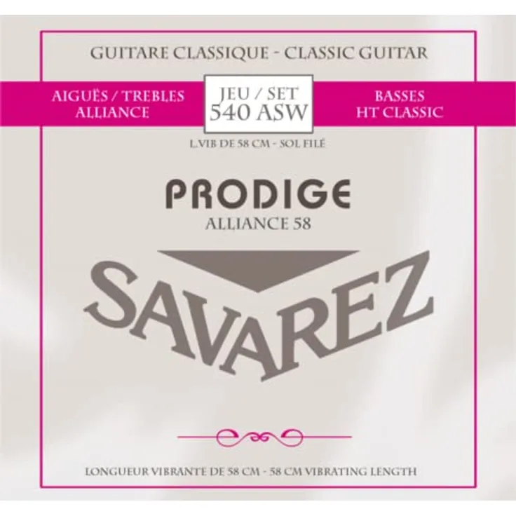 Savarez Prodige 38 1/8-3/4, Klassikgitarre-Saiten für kurzmensurige Gitarren, Carbon-Variante mit hervorragendem Klang und Intonation