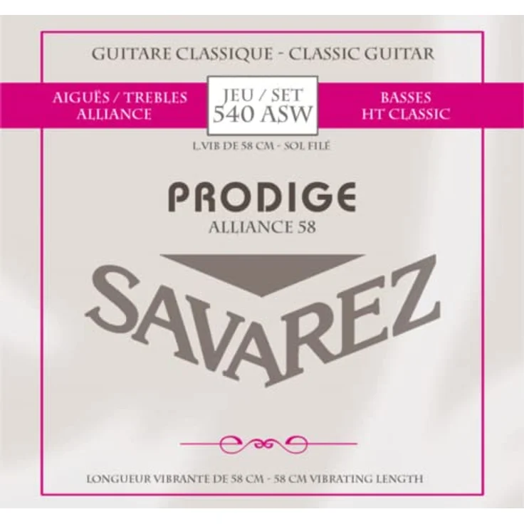 Savarez Prodige 38 1/8-3/4, Klassikgitarre-Saiten für kurzmensurige Gitarren, Carbon-Variante mit hervorragendem Klang und Intonation
