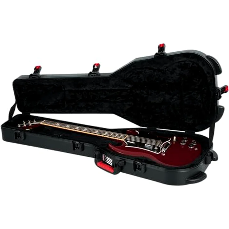 Gator TSA DC Guitar Case, Koffer für Double Cut E-Gitarre mit TSA-zugelassenem Zentralverschluss, schwarz – Bild 14