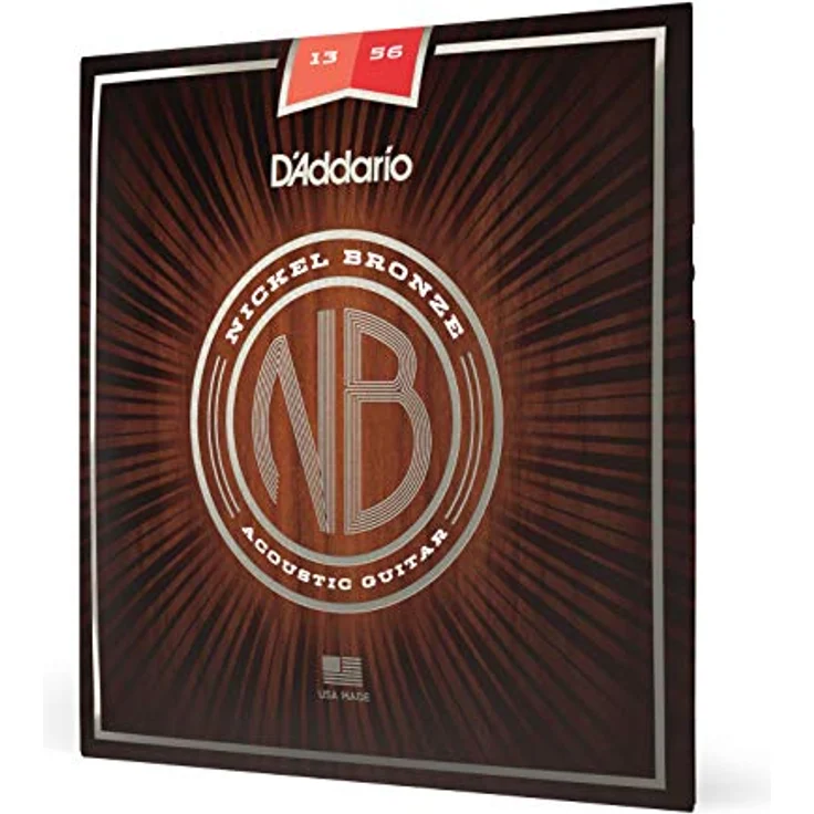 D'Addario NB1356 Nickel Bronze Akustikgitarrensaiten, Medium (13-56) für Westerngitarren – Bild 1