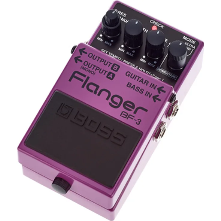 Boss BF-3 Flanger, Gitarren-Effektgerät mit Ultra- und Gate/Pan Modi, Tap Tempo, Stereo Ausgängen