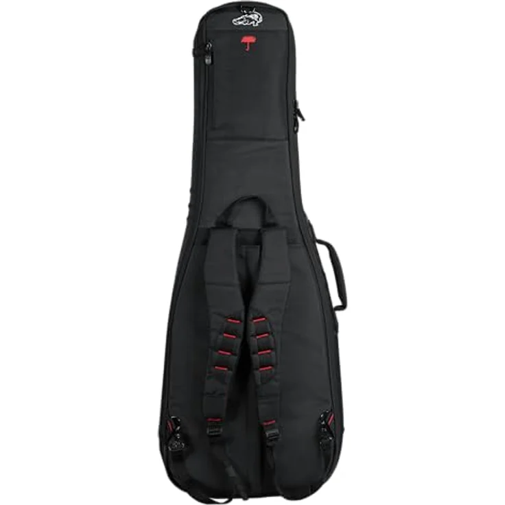 Gator G-PG E-Guitar Double Bag, professionelles Gigbag für 2 E-Gitarren mit Micro-Fleece Innenfutter und Regenschutz, schwarz – Bild 7