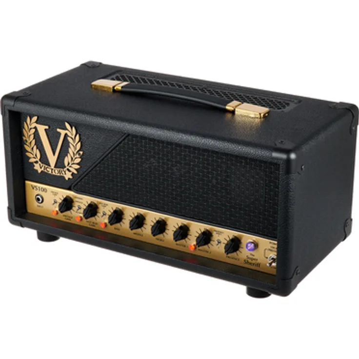 Victory Amplifiers VS100 Super Sheriff Head, Röhren Verstärker mit 100 Watt Leistung, schwarz/gold