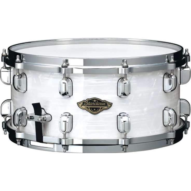 Tama 14"x6,5" Starclassic Walnut/Birch Snare Drum, Limited Edition in White Pearl, 6mm Folierter Kessel, Chrom Kesselhardware, ausgewogener Klang