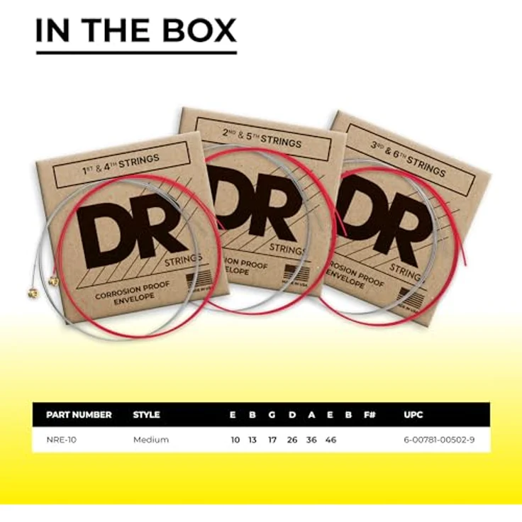 DR Strings NRE-10 Neon Red Saitensatz für E-Gitarre, lebendige Neonfarben für auffälligen Klang – Bild 5