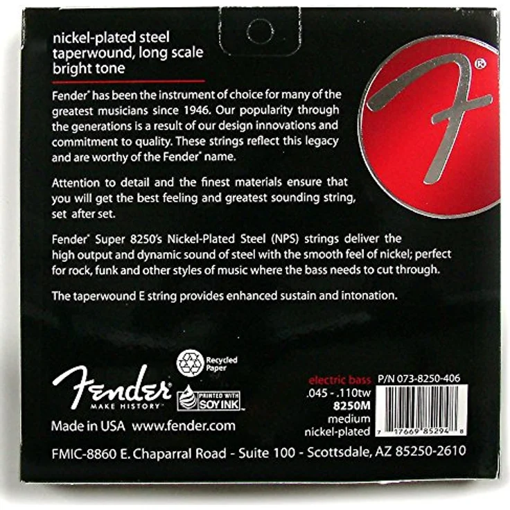 Fender 8250-M, E-Bass Saiten 4-saitig, Nickelplated Steel, Taperwound, Stärke 045-065-085-110 – Bild 2