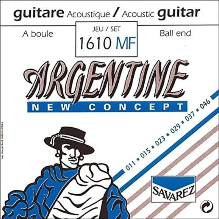 Savarez Einzelsaite Für Akustikgitarre Argentine E6 .046-1216Mf, silberne Metall-Saite, hergestellt in Frankreich – Bild 1