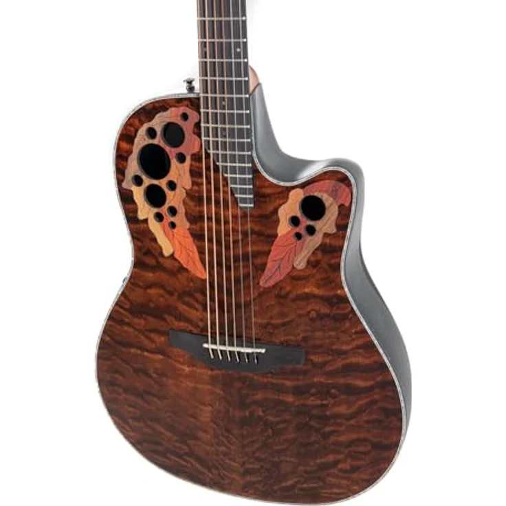 Ovation Celebrity Elite Plus CE44P-TGE-G, Westerngitarre mit Cutaway, Wölkchenahorn Decke, Tiger Eye Brown, CP-100 Slimline Pickup mit OP-4CT Preamp – Bild 7