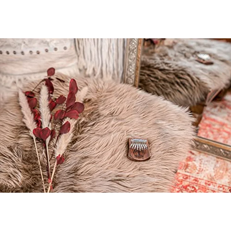 Meinl 8 Notes Solid Walnut Kalimba, Sonic Energy Serie mit Baum des Lebens Schnitzerei, 8 Zungen aus verchromtem Stahl, Korpus aus Walnussholz, Stimmung: C Major – Bild 3