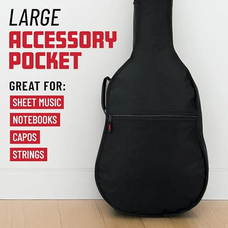Gator Cases Gig Bag für Mini-Akustikgitarren, wasserfestes 600-Denier-Nylon, 10 mm Schaumstoffpolsterung, Schwarz – Bild 5