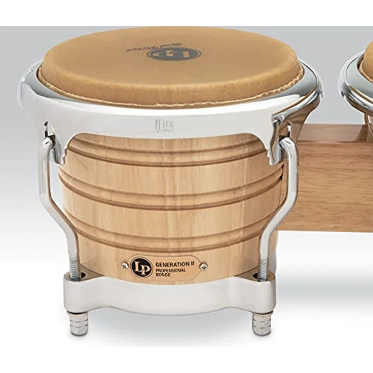 LP 201AX-2 Generation II Bongo Set, Siam Oak, Durchmesser 7 1/4 + 8 5/8 Zoll, Natur, Chrom Hardware – Bild 4
