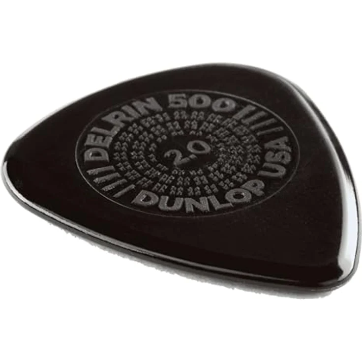 Jim Dunlop Plektrum Delrin 500 Prime Grip, 2,00mm, 12 Stück, Fat Sound und Slick Version, Low-Profile-Griff – Bild 5