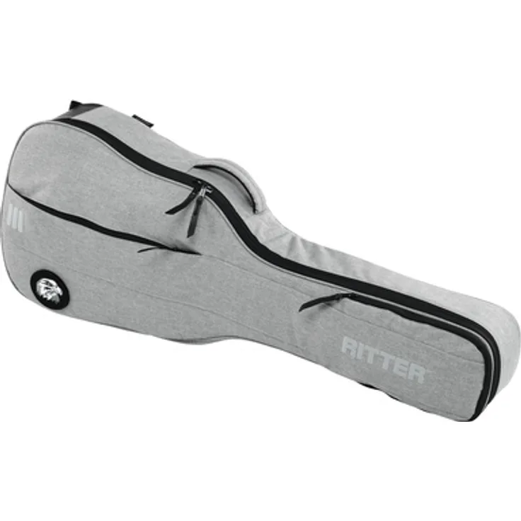 Ritter Carouge Classical 4/4 EGR, Gitarrentasche für klassische Gitarre mit 23 mm Polsterung, elephant grey, 2 Zubehörtaschen, gepolsterte Rucksackgurte