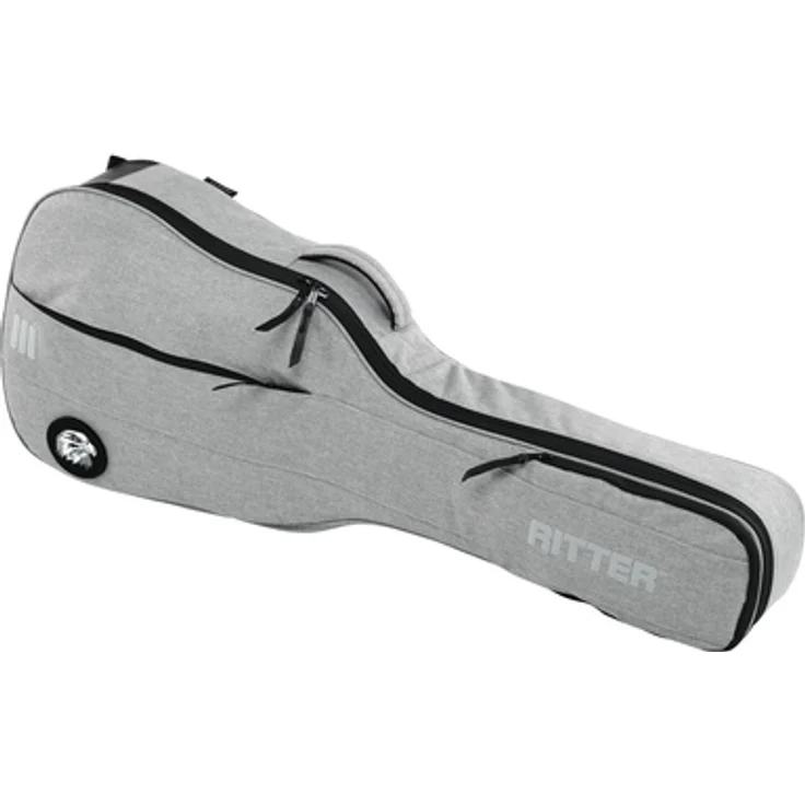 Ritter Carouge Classical 4/4 EGR, Gitarrentasche für klassische Gitarre mit 23 mm Polsterung, elephant grey, 2 Zubehörtaschen, gepolsterte Rucksackgurte