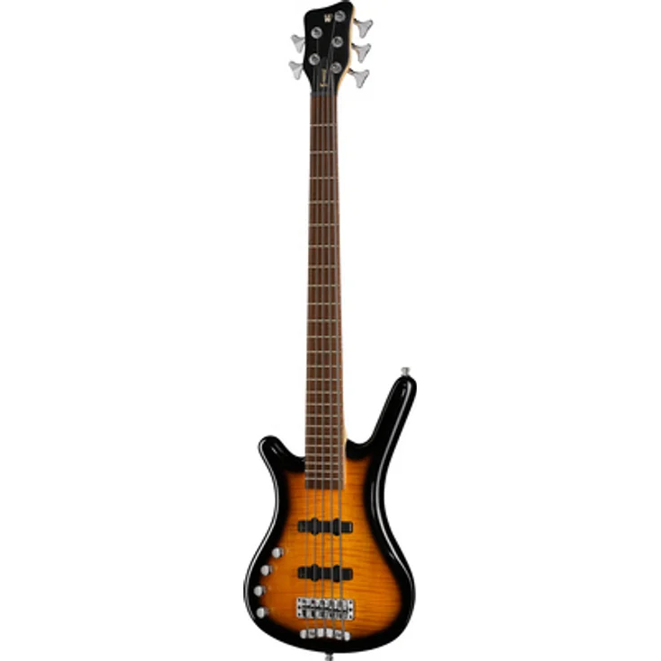 Warwick RB Corvette Classic LH 5 AS TH, Linkshand E-Bass 5-Saiter mit Erle Korpus, Wenge Griffbrett, Almond Sunburst Finish