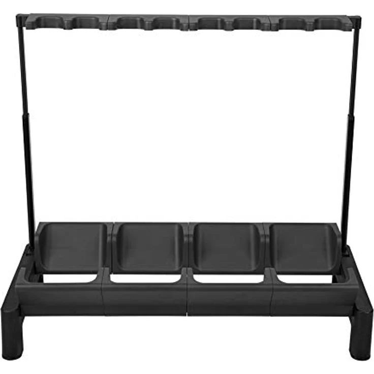Rockstand RS 20866 4, Gitarrenständer für bis zu 4 Akustikgitarren, E-Gitarren und E-Bässe, schwarz mit anthrazitfarbenen Softpads, klappbar, kompakt faltbar – Bild 3