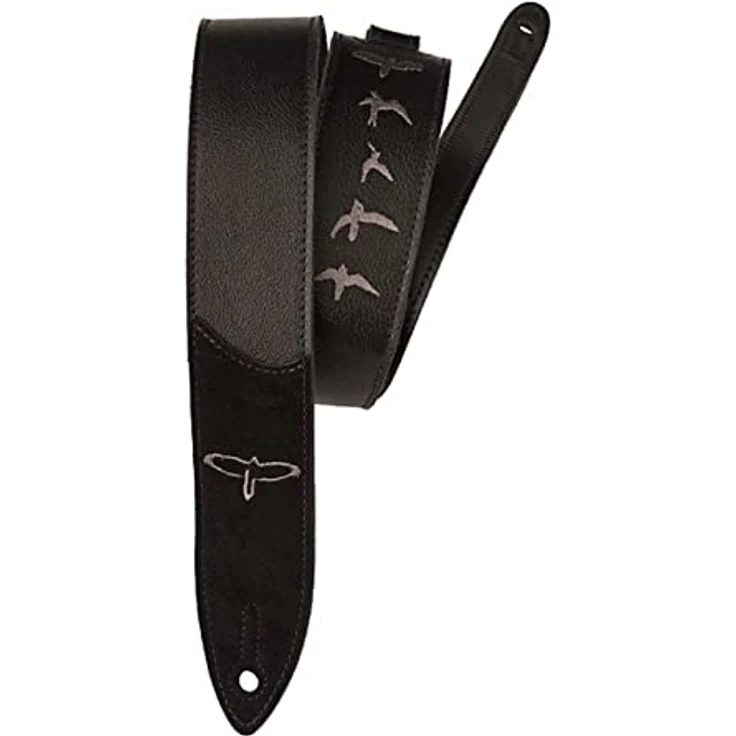 PRS ACC-3166 Premium Leather Strap, Gitarrengurt aus Leder mit Bird Inlays, 145 cm, schwarz – Bild 2