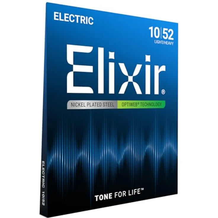 Elixir Optiweb 19077 Light/Heavy, E-Gitarren-Saitensatz 010-052, Anti-Rost-Beschichtung, vernickelter Stahl, made in USA – Bild 1