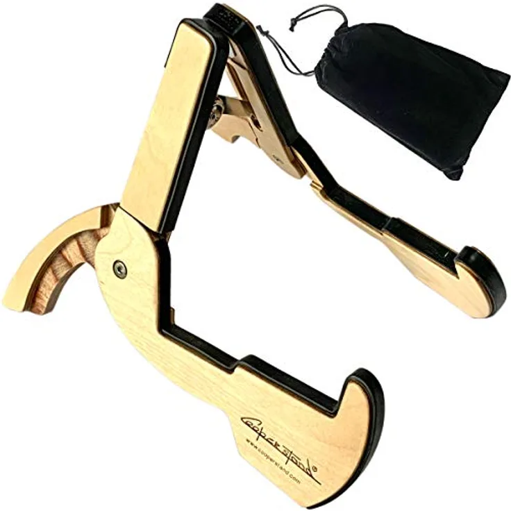Cooperstand Pro-GB Birch Guitar Stand, klappbarer Gitarrenständer aus 13-lagigem Birkensperrholz für Akustik- und E-Gitarren, inkl. Tasche