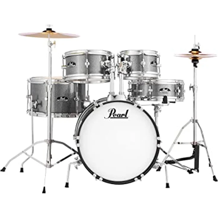 PEARL RSJ465C/C708 Realistisches akkustisches Kinderschlagzeug mit stimmbaren Holztrommeln und Höhenverstellbarem Stuhl, Grindstone Sparkle – Bild 1