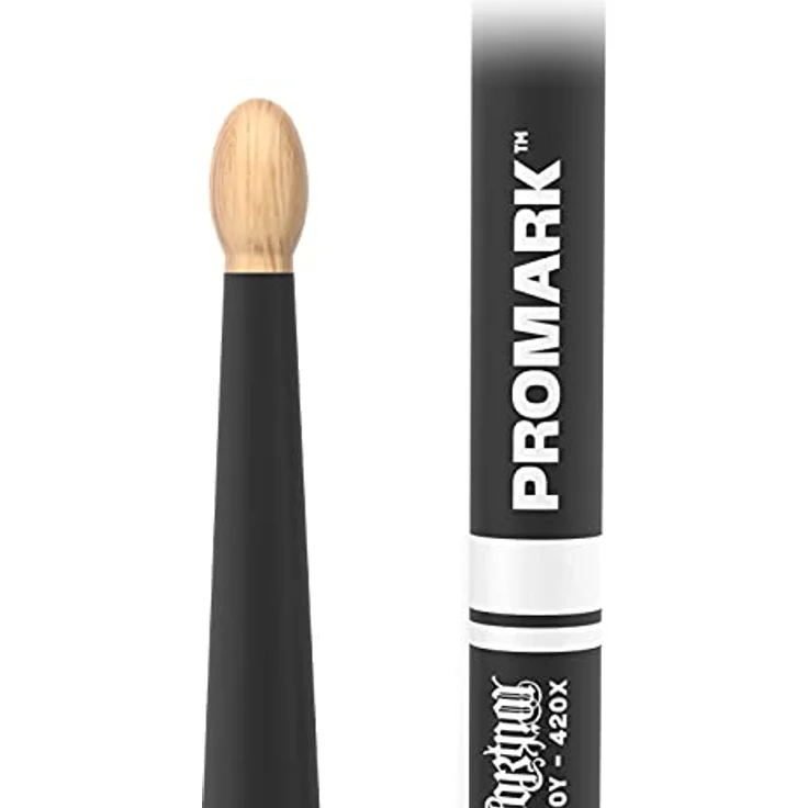 ProMark Mike Portnoy Schlagzeug Sticks, ActiveGrip mit ovaler Holzspitze, Hickoryholz, 16 1/4", 1 Paar – Bild 2