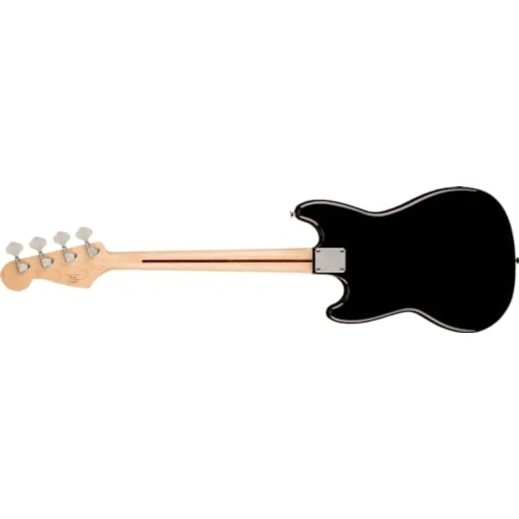 Squier by Fender Sonic Bronco Bass, E-Bass mit Laurel-Griffbrett und weißem Schlagbrett, Schwarz, inklusive kostenloser virtueller Kurse auf Fender Play – Bild 2