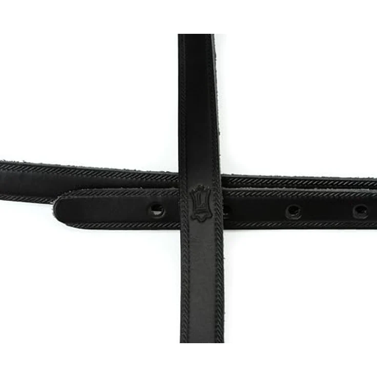 Levys 50's Leather Strap M25-BLK, Gitarrengurt aus pflanzlich gegerbtem Leder, verstellbar von 76 cm bis 140 cm, schwarz – Bild 3