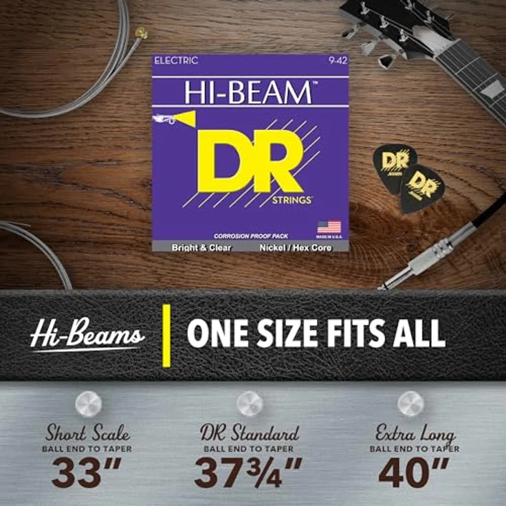 DR Strings Hi-Beam LTR-9, Gitarrensaiten E-Gitarre 009-042, nickelplated – Bild 7