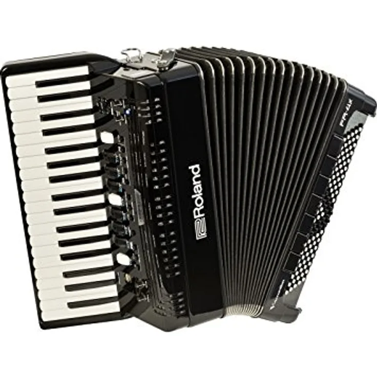 Roland FR-4 X BK, Kompaktes V-Accordion mit 37 Diskanttasten und 120 Bassknöpfen, schwarzes Gehäuse, integrierter Audiorekorder und hochkarätige Soundvielfalt