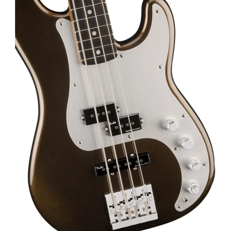 Fender Am Ultra II P Bass EB TXT, Precision E-Bass in Texas Tea mit Noiseless Vintage Tonabnehmern und Deluxe Molded Case – Bild 3