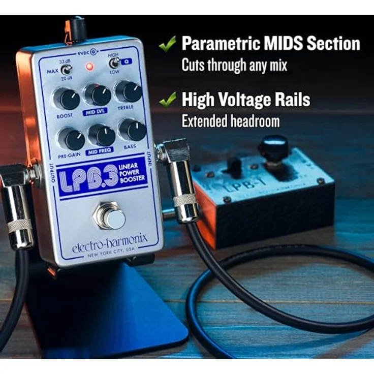 Electro Harmonix LPB-3 Boost & EQ, Gitarren-Effektpedal mit +33dB Clean Boost und 3-Band-EQ – Bild 6