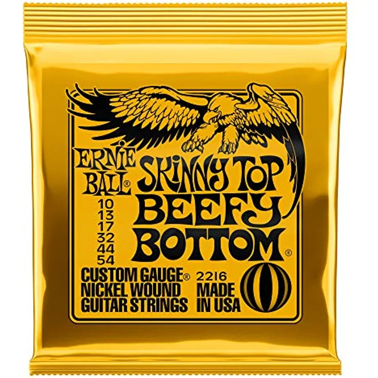 Ernie Ball Skinny Top Beefy Bottom Slinky E-Gitarrensaiten, Nickel Wound, Stärke 10-54, frischer, ausgewogener Ton – Bild 1