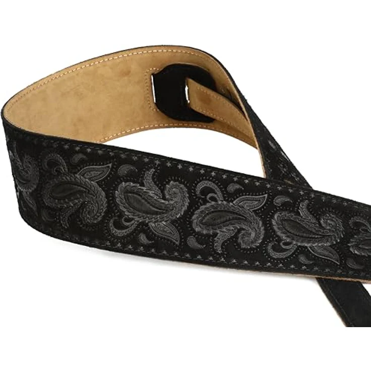 Levys Black Paisley Suede Strap, Gitarrengurt mit Wildleder Innenseite, verstellbar von 94 cm bis 130 cm, schwarz – Bild 4