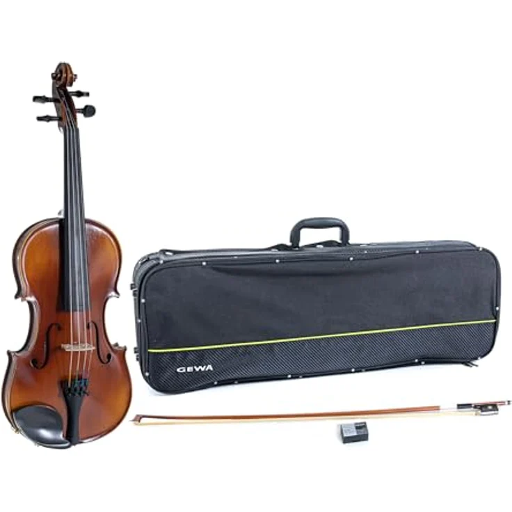 Gewa Allegro Violin Set 4/4 OC MB, vollmassive Violine aus europäischem Holz mit braun-bernsteinfarbener Lackierung und kompletten Zubehörteilen – Bild 1