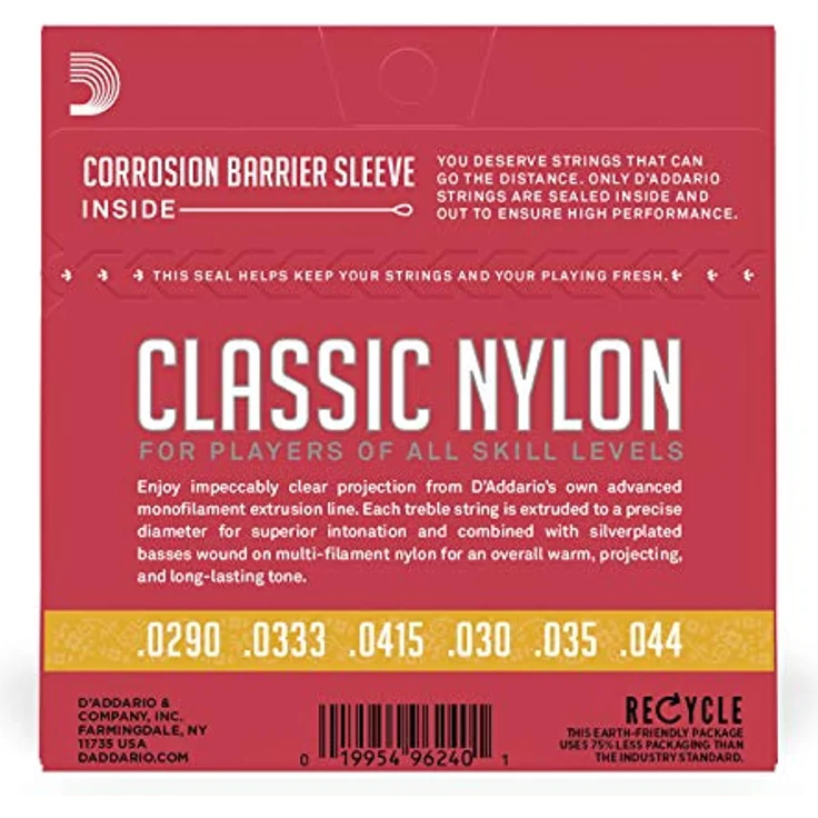 D'Addario EJ27N 3/4, Gitarrensaiten für Konzertgitarre, Nylon, Normal Tension, speziell für 3/4 Gitarren, ideale Einsteigersaiten für Schüler – Bild 3