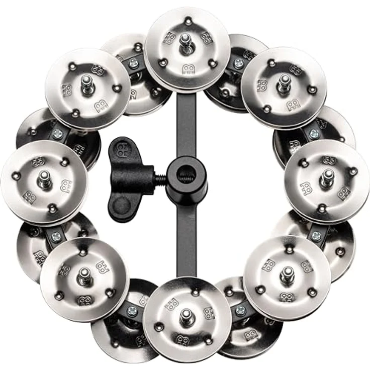 Meinl HTHH2BK Hi-Hat Tambourine, 5" Durchmesser, zweiteilig, verchromter Stahl, schwarz – Bild 1